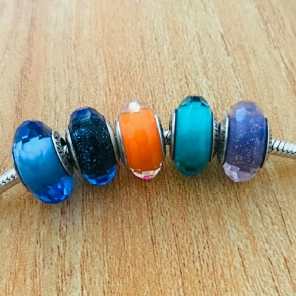 Pandora Jewelry - Pandora lot of five murano glass beads.